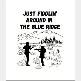 Just Fiddlin' Around in the Blue Ridge Original Design Posters and Art